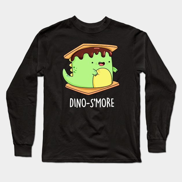 Dino-smore Cute Dinosaur Smore Pun. Long Sleeve T-Shirt by punnybone